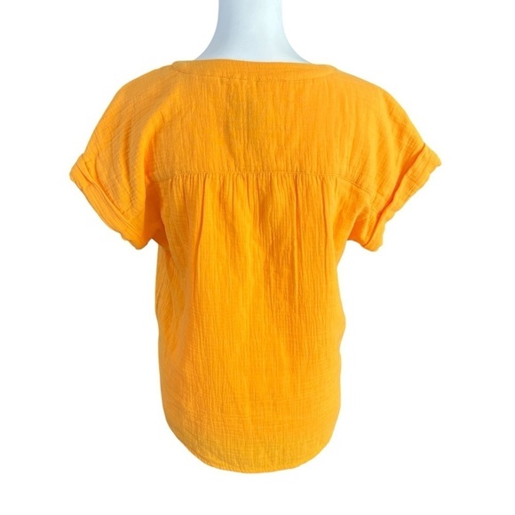 Tommy Bahama Island Softs Orange Gauze V Neck Short Sleeve Top XS new - Picture 4 of 10
